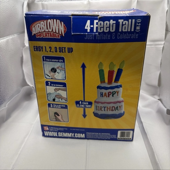 Gemmy Airblown Inflatable Birthday Cake with Multicolor Candles - Picture 3 of 3